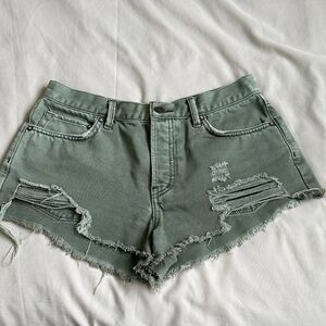 FP We The Free Olive Jean Shorts